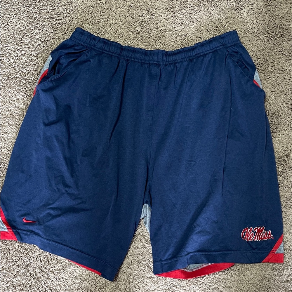 Ole Miss Nike Men's Navy and Red Athletic Shorts